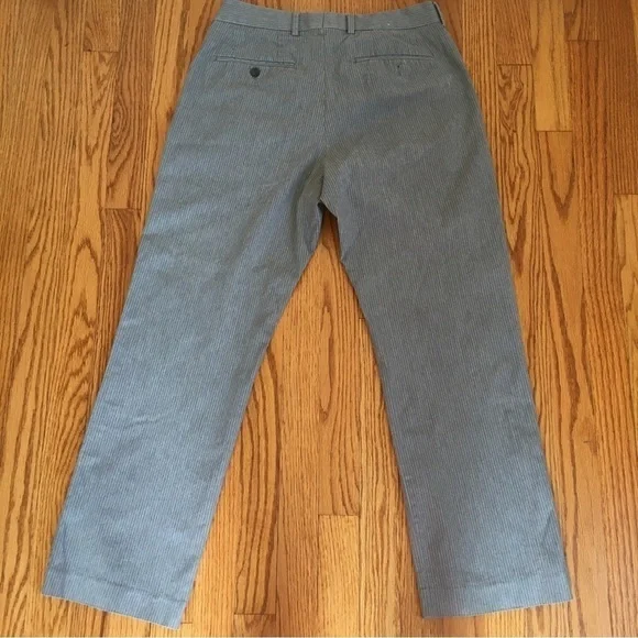 Express Producer Straight Leg Flat Front Gray Striped Pants - Picture 10 of 15